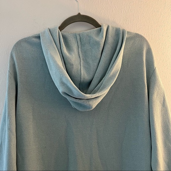 St. John Sport Sweater Light Blue Full Zip Hooded Santana Knit Sweater Sz S GUC - Picture 11 of 14